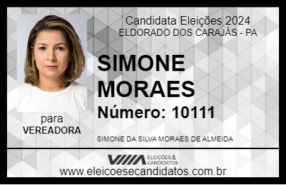 Candidato SIMONE MORAES 2024 - ELDORADO DOS CARAJÁS - Eleições