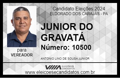 Candidato JUNIOR DO GRAVATÁ 2024 - ELDORADO DOS CARAJÁS - Eleições