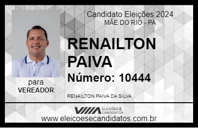 Candidato RENAILTON PAIVA 2024 - MÃE DO RIO - Eleições