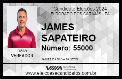 Candidato JAMES SAPATEIRO 2024 - ELDORADO DOS CARAJÁS - Eleições