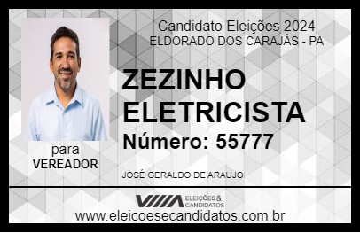 Candidato ZEZINHO ELETRICISTA 2024 - ELDORADO DOS CARAJÁS - Eleições