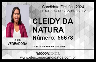 Candidato CLEIDY DA NATURA 2024 - ELDORADO DOS CARAJÁS - Eleições