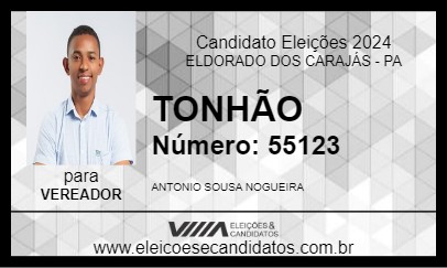 Candidato TONHÃO 2024 - ELDORADO DOS CARAJÁS - Eleições