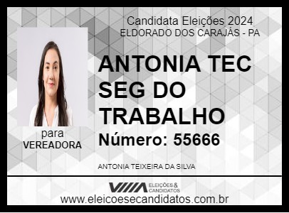 Candidato ANTONIA TEC SEG DO TRABALHO 2024 - ELDORADO DOS CARAJÁS - Eleições