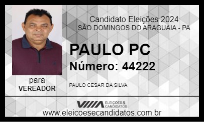 Candidato PAULO PC 2024 - SÃO DOMINGOS DO ARAGUAIA - Eleições