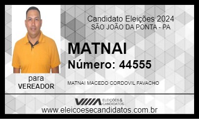 Candidato MATNAI 2024 - SÃO JOÃO DA PONTA - Eleições