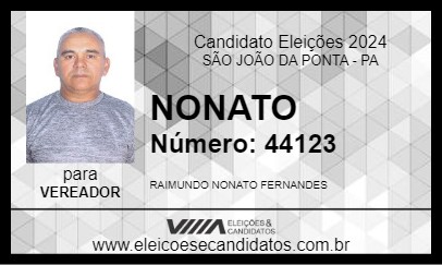 Candidato NONATO 2024 - SÃO JOÃO DA PONTA - Eleições