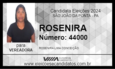 Candidato ROSENIRA 2024 - SÃO JOÃO DA PONTA - Eleições