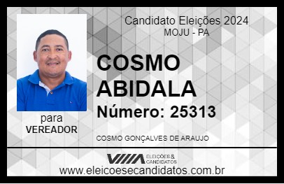 Candidato COSMO ABIDALA 2024 - MOJU - Eleições