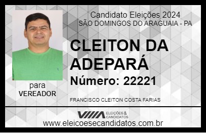 Candidato CLEITON FARIAS 2024 - SÃO DOMINGOS DO ARAGUAIA - Eleições