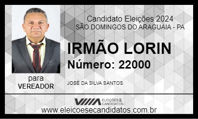 Candidato IRMÃO LORIN 2024 - SÃO DOMINGOS DO ARAGUAIA - Eleições