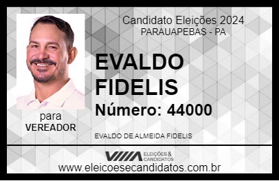 Candidato EVALDO FIDELIS 2024 - PARAUAPEBAS - Eleições