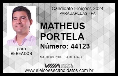 Candidato MATHEUS PORTELA 2024 - PARAUAPEBAS - Eleições