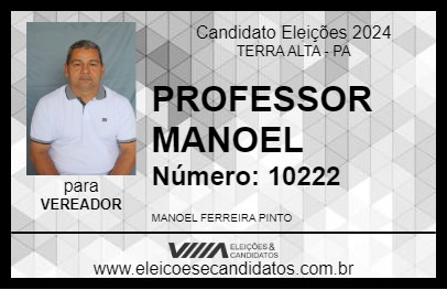 Candidato PROFESSOR MANOEL 2024 - TERRA ALTA - Eleições