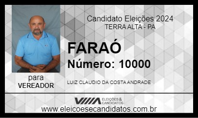 Candidato FARAÓ 2024 - TERRA ALTA - Eleições