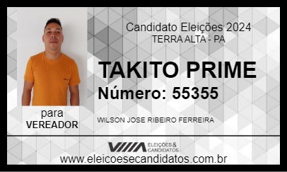 Candidato TAKITO PRIME 2024 - TERRA ALTA - Eleições