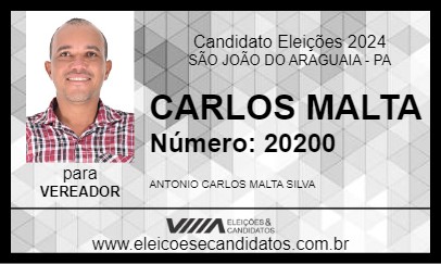 Candidato CARLOS MALTA 2024 - SÃO JOÃO DO ARAGUAIA - Eleições