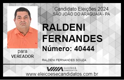 Candidato RALDENI FERNANDES 2024 - SÃO JOÃO DO ARAGUAIA - Eleições