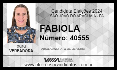 Candidato FABIOLA 2024 - SÃO JOÃO DO ARAGUAIA - Eleições