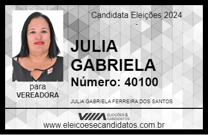 Candidato JULIA GABRIELA 2024 - SÃO JOÃO DO ARAGUAIA - Eleições