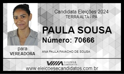 Candidato PAULA SOUSA 2024 - TERRA ALTA - Eleições