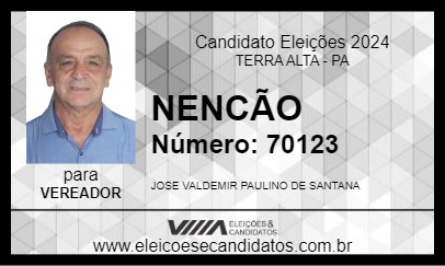 Candidato NENCÃO 2024 - TERRA ALTA - Eleições