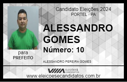 Candidato ALESSANDRO GOMES 2024 - PORTEL - Eleições