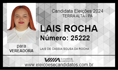 Candidato LAIS ROCHA 2024 - TERRA ALTA - Eleições