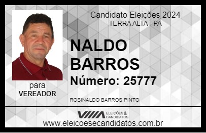 Candidato NALDO BARROS 2024 - TERRA ALTA - Eleições