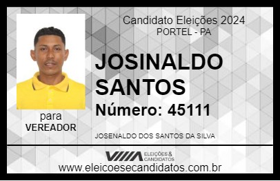 Candidato JOSINALDO SANTOS 2024 - PORTEL - Eleições