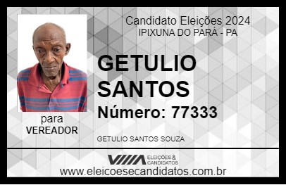 Candidato GETULIO SANTOS 2024 - IPIXUNA DO PARÁ - Eleições