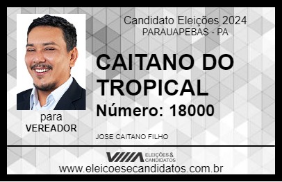 Candidato CAITANO DO TROPICAL 2024 - PARAUAPEBAS - Eleições