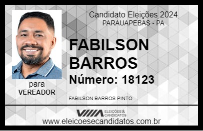 Candidato FABILSON BARROS 2024 - PARAUAPEBAS - Eleições