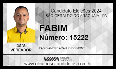 Candidato FABIM 2024 - SÃO GERALDO DO ARAGUAIA - Eleições