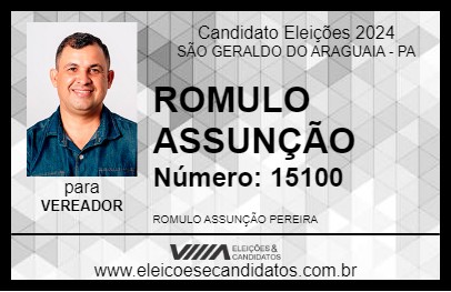 Candidato ROMULO ASSUNÇÃO 2024 - SÃO GERALDO DO ARAGUAIA - Eleições