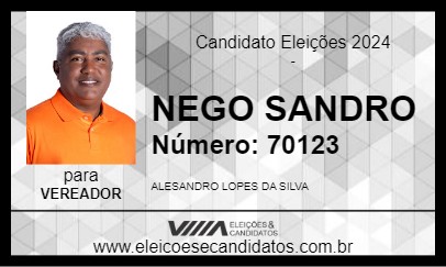 Candidato NEGO SANDRO 2024 - SÃO GERALDO DO ARAGUAIA - Eleições