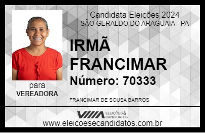 Candidato IRMÃ FRANCIMAR 2024 - SÃO GERALDO DO ARAGUAIA - Eleições