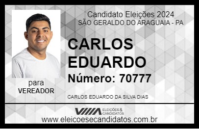 Candidato CARLOS EDUARDO 2024 - SÃO GERALDO DO ARAGUAIA - Eleições