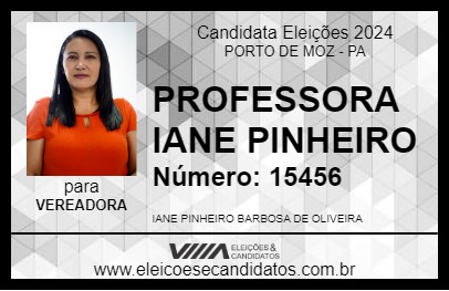 Candidato PROFESSORA IANE PINHEIRO 2024 - PORTO DE MOZ - Eleições