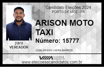 Candidato ARISON MOTO TAXI 2024 - PORTO DE MOZ - Eleições