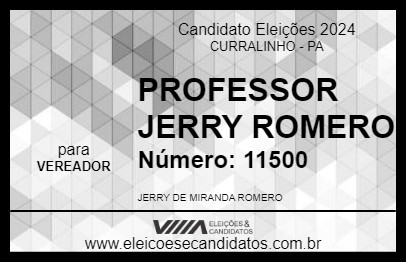 Candidato PROFESSOR JERRY ROMERO 2024 - CURRALINHO - Eleições