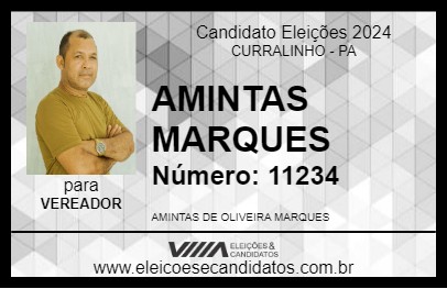 Candidato AMINTAS MARQUES 2024 - CURRALINHO - Eleições