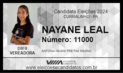 Candidato NAYANE LEAL 2024 - CURRALINHO - Eleições