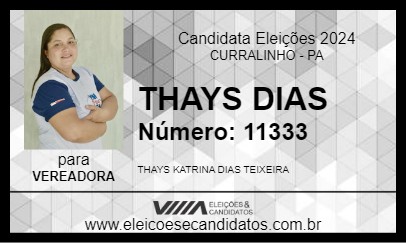 Candidato THAYS DIAS 2024 - CURRALINHO - Eleições