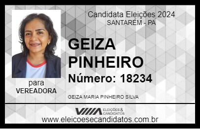 Candidato GEIZA PINHEIRO  2024 - SANTARÉM - Eleições