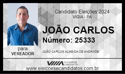 Candidato JOÃO CARLOS 2024 - VIGIA - Eleições