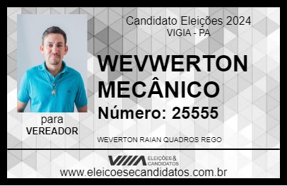 Candidato WEVERTON MECÂNICO 2024 - VIGIA - Eleições