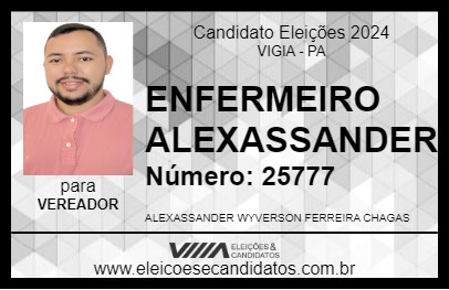 Candidato ENFERMEIRO ALEXASSANDER 2024 - VIGIA - Eleições