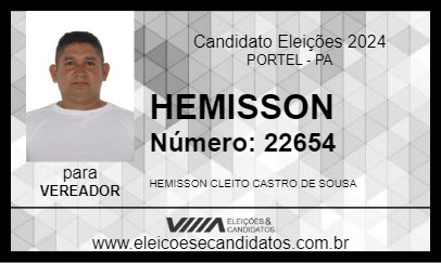 Candidato HEMISSON 2024 - PORTEL - Eleições