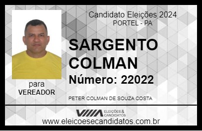 Candidato SARGENTO COLMAN 2024 - PORTEL - Eleições